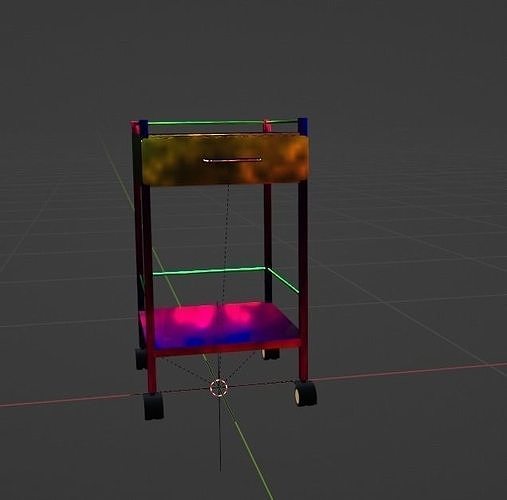 Elegant 3D Model of a Bedside Cabinet Free low-poly 3D model