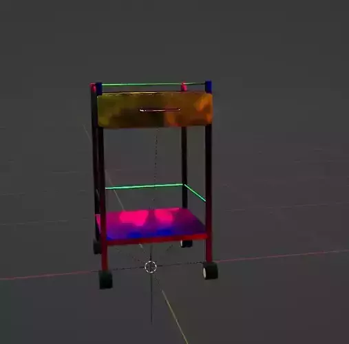 Elegant 3D Model of a Bedside Cabinet