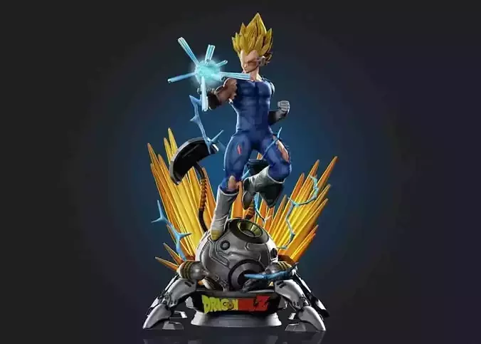 SSJ Vegeta on Capsule Dragon Ball 3D Model Ready to Print