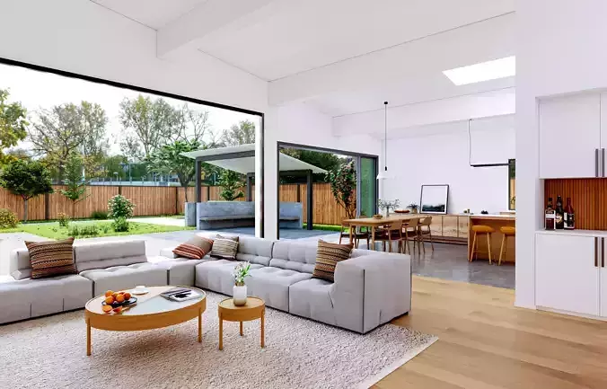 Modern Open Living and Dining Room