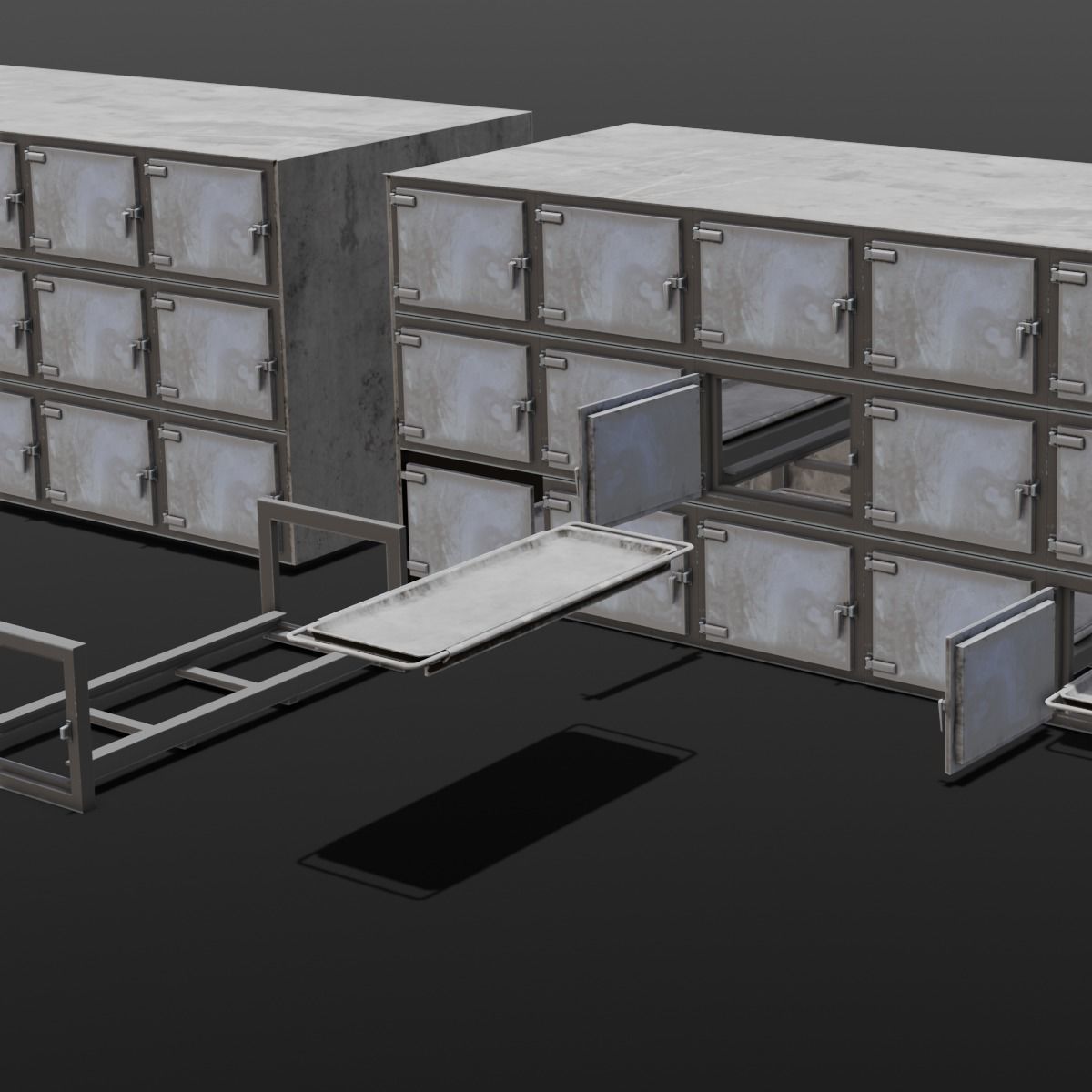 Mortuary Storage Racks 3D Model Low-poly 3D model_8