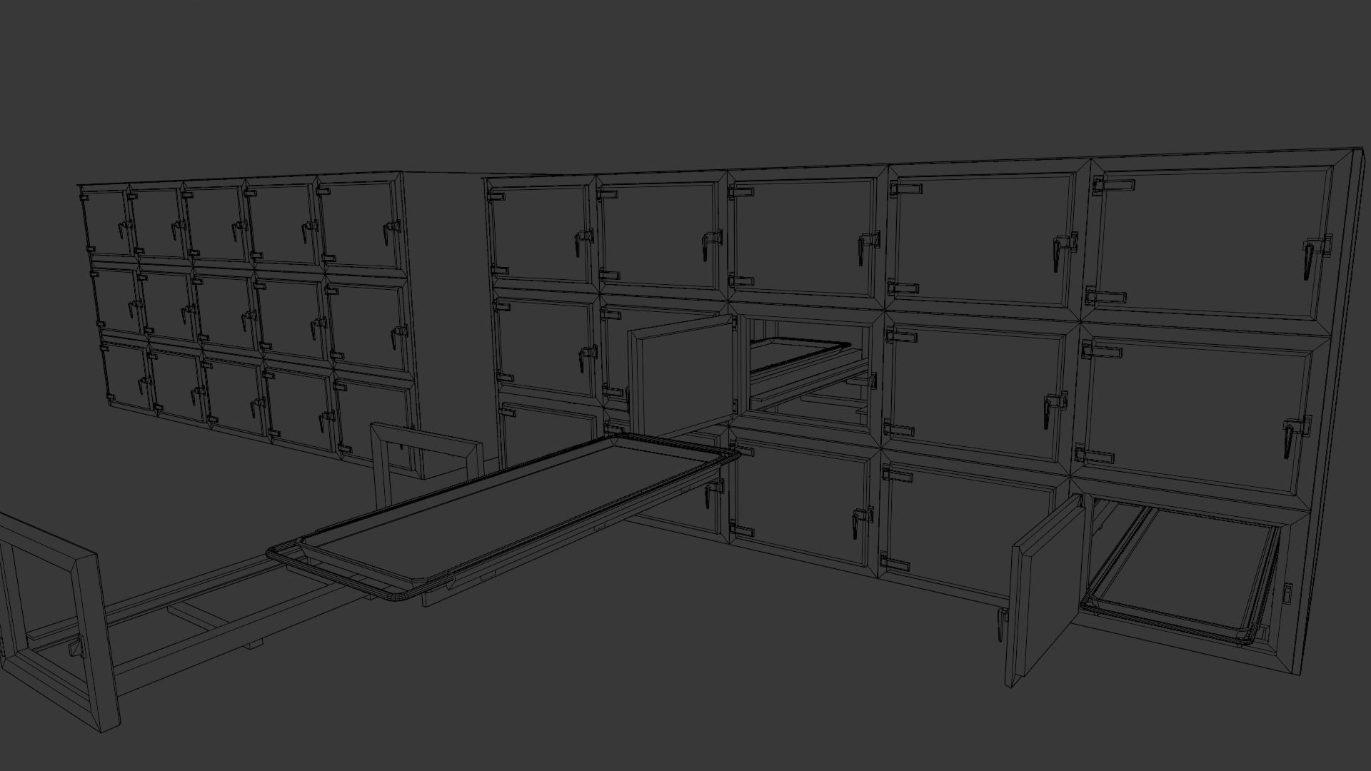 Mortuary Storage Racks 3D Model Low-poly 3D model_10