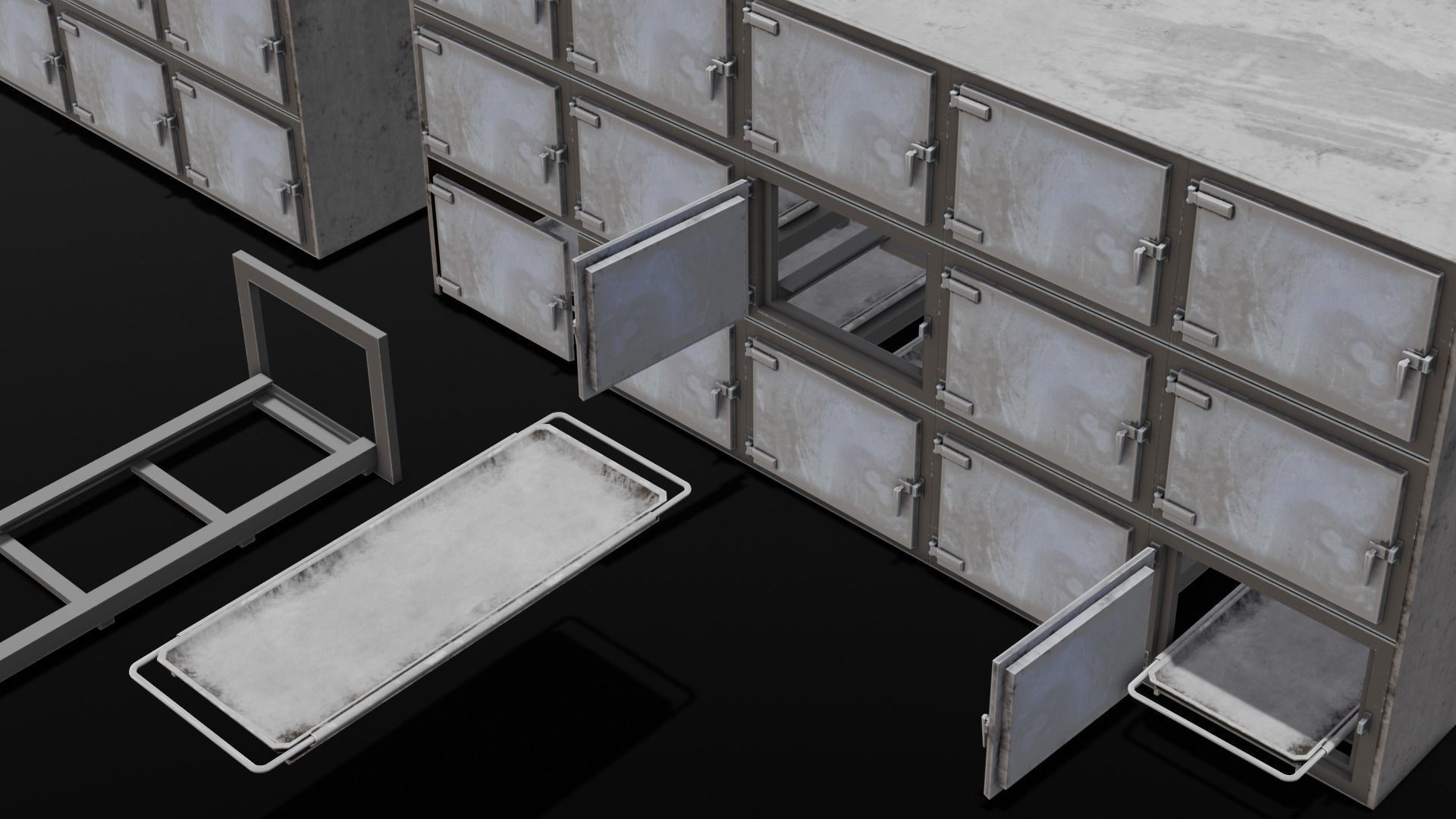 Mortuary Storage Racks 3D Model Low-poly 3D model_17