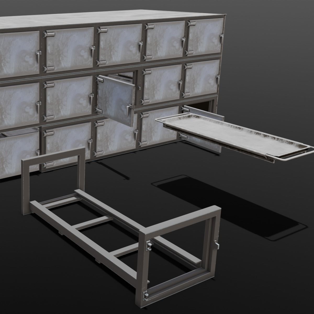 Mortuary Storage Racks 3D Model Low-poly 3D model_6