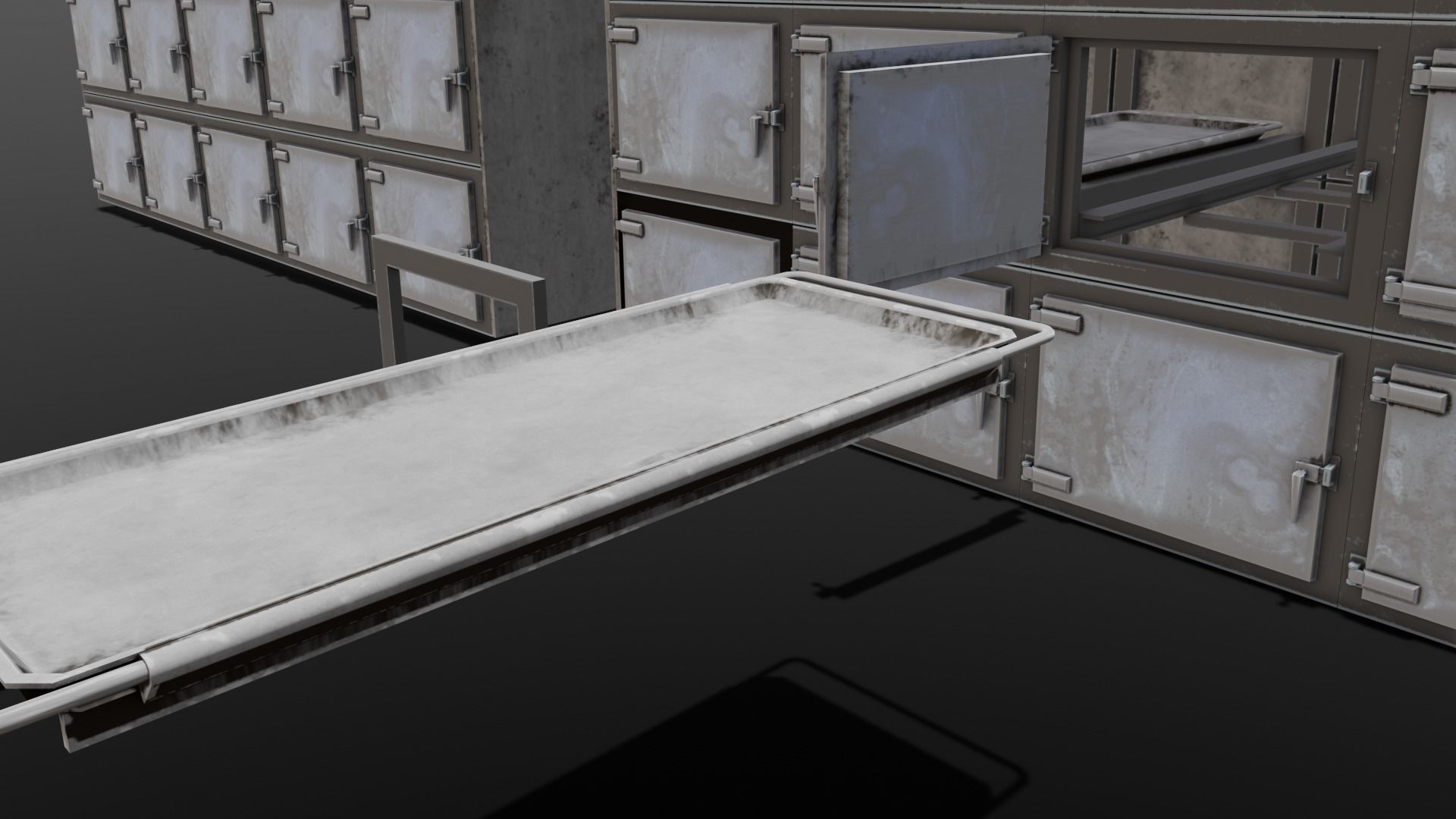Mortuary Storage Racks 3D Model Low-poly 3D model_2