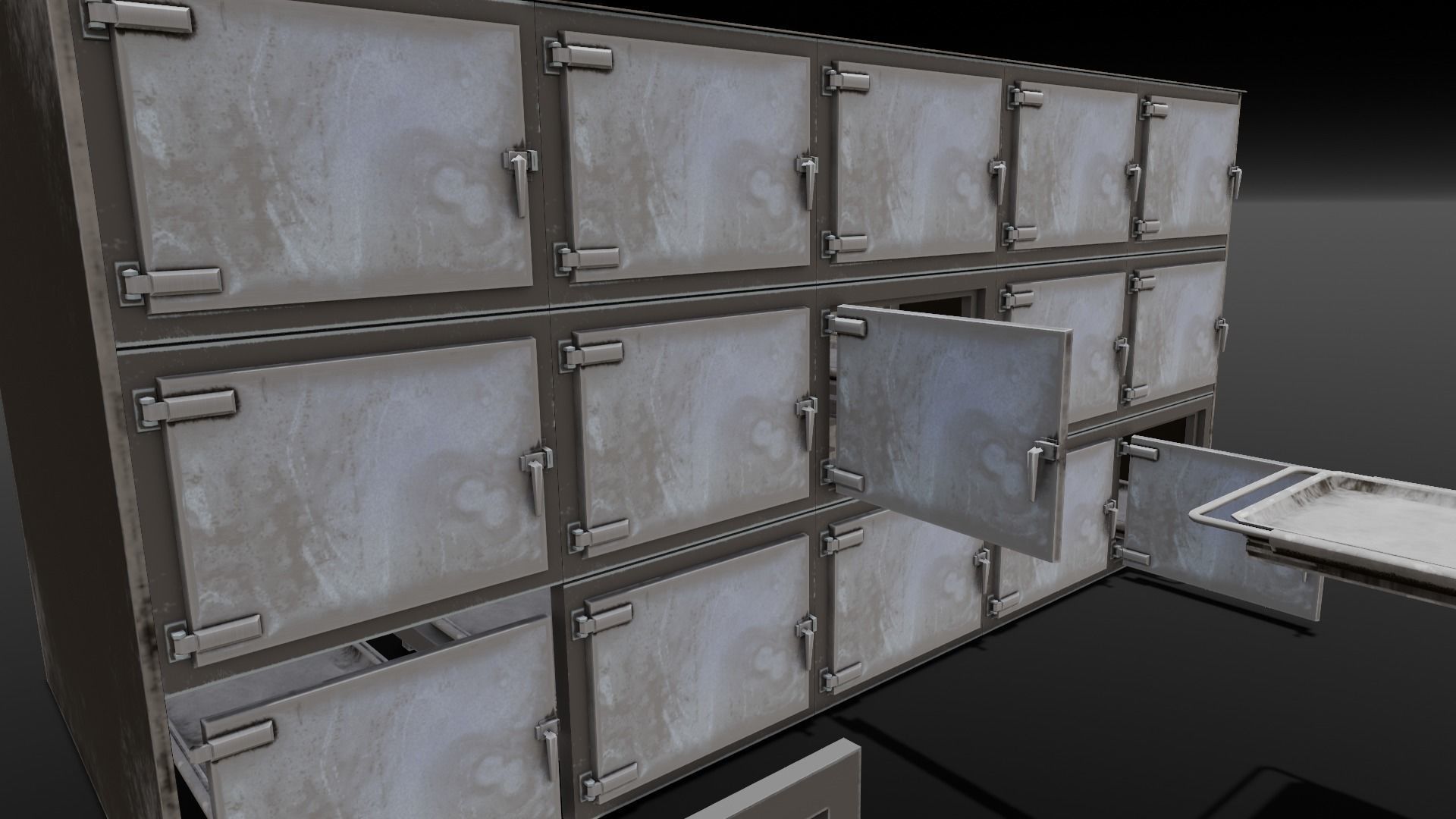 Mortuary Storage Racks 3D Model Low-poly 3D model_3