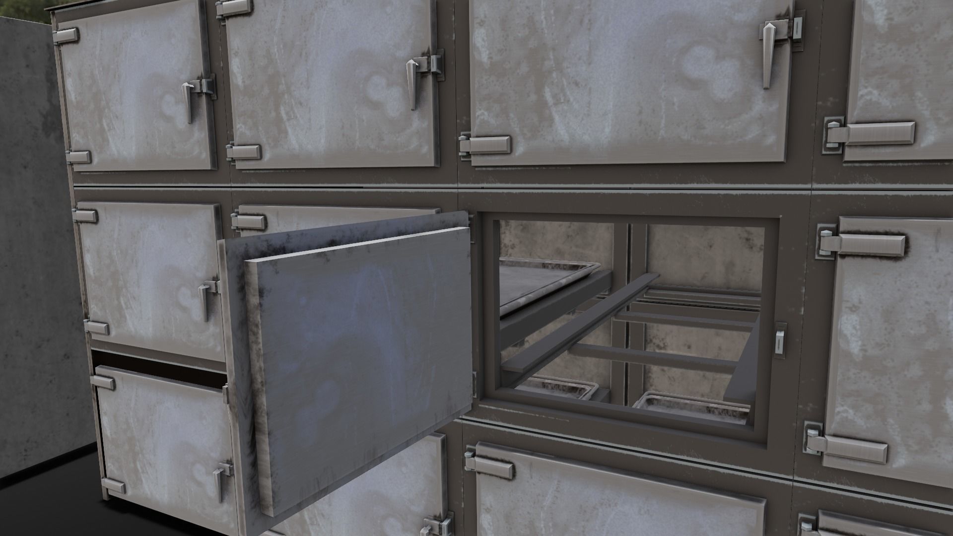 Mortuary Storage Racks 3D Model Low-poly 3D model_11