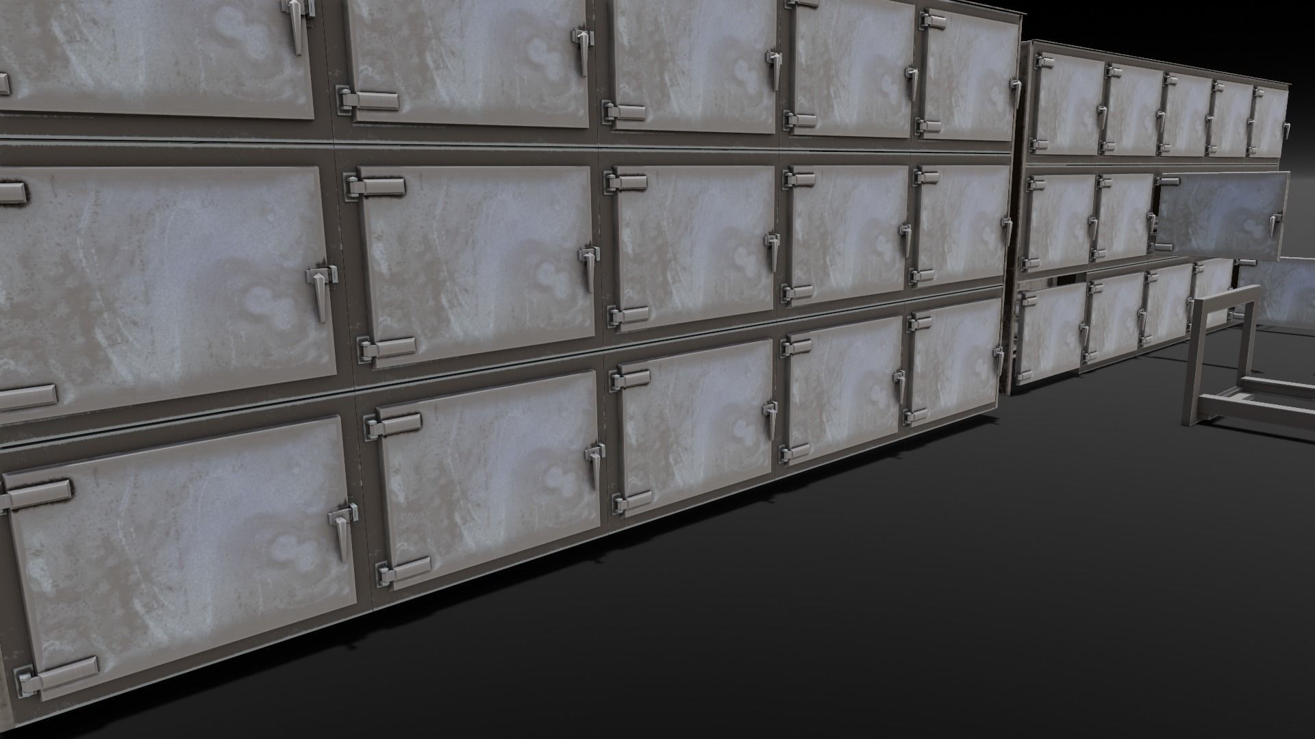Mortuary Storage Racks 3D Model Low-poly 3D model_4