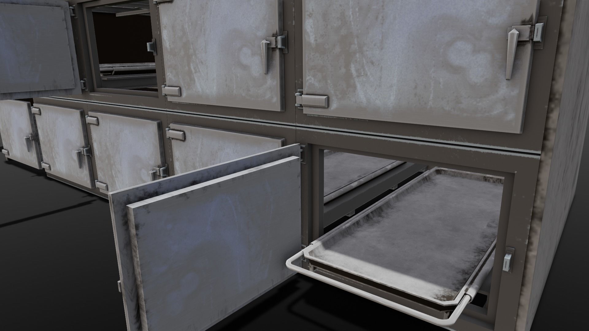 Mortuary Storage Racks 3D Model Low-poly 3D model_1