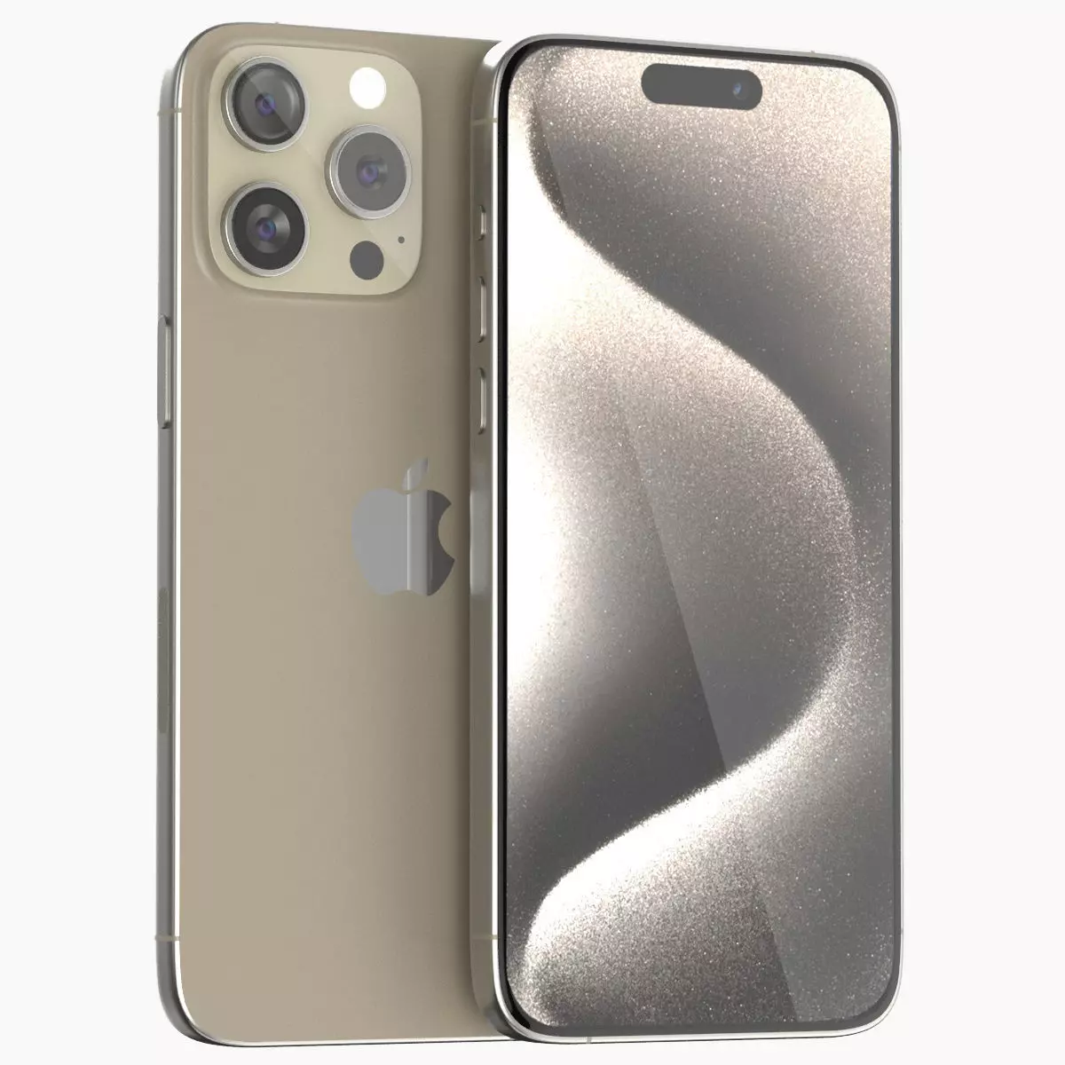 Apple iPhone 15 pro max natural titanium 3D model