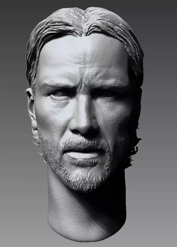 John Wick- Keanu Reeves headsculpt 3D print model_0