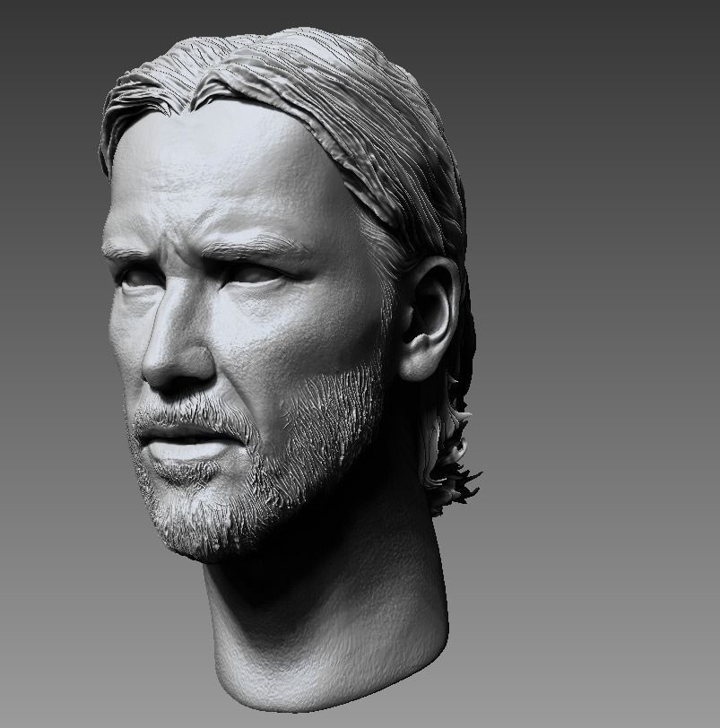John Wick- Keanu Reeves headsculpt 3D print model_1