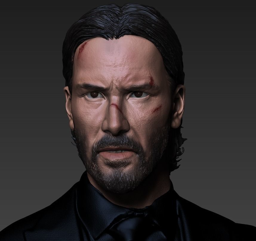 John Wick- Keanu Reeves headsculpt 3D print model_3