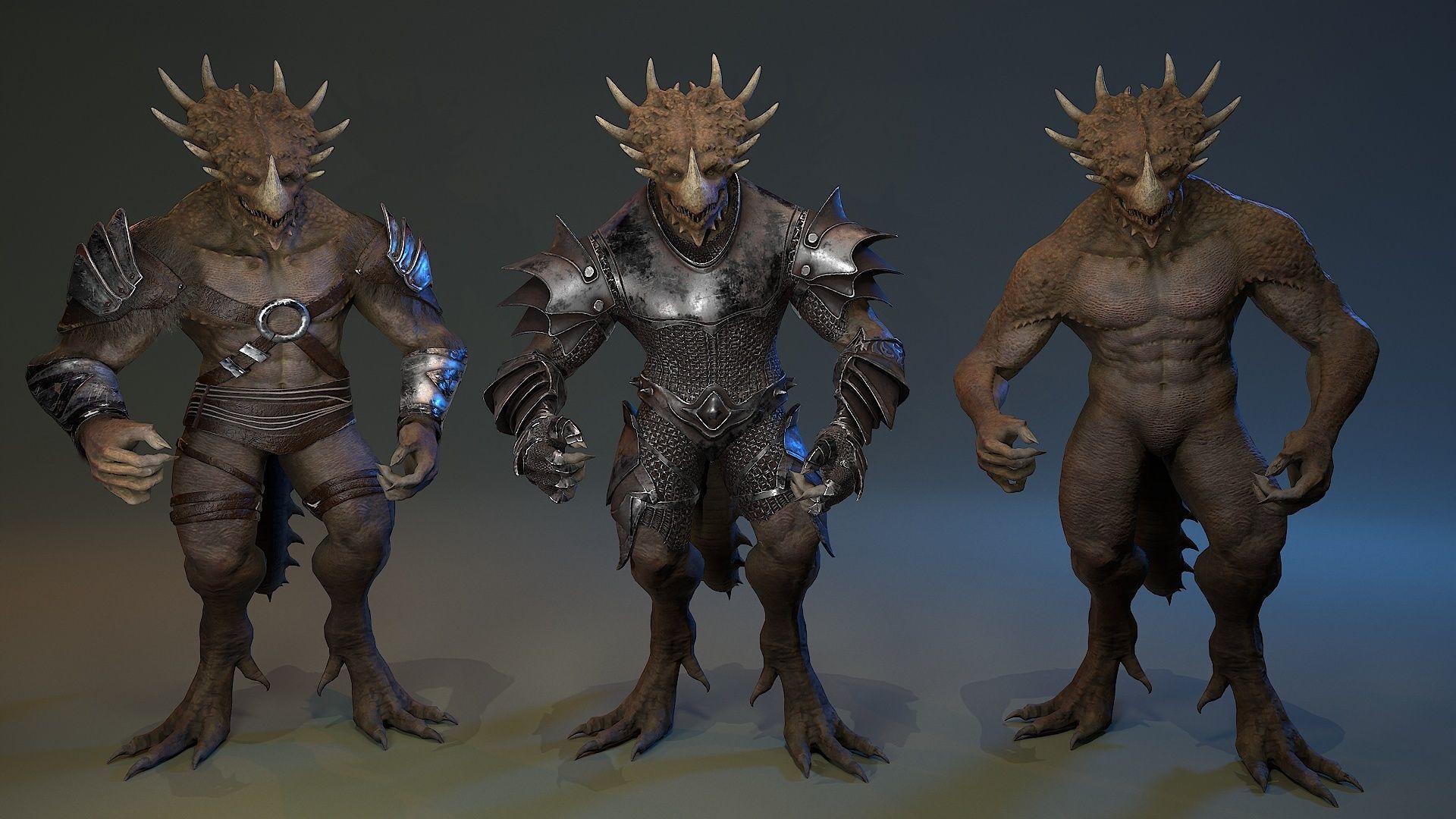 Dinosaur Knight Low-poly 3D model_18