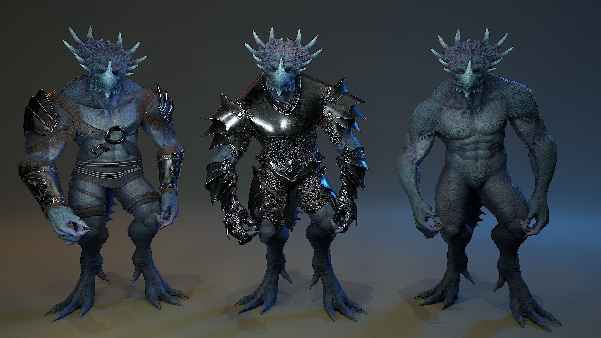 Dinosaur Knight Low-poly 3D model_17