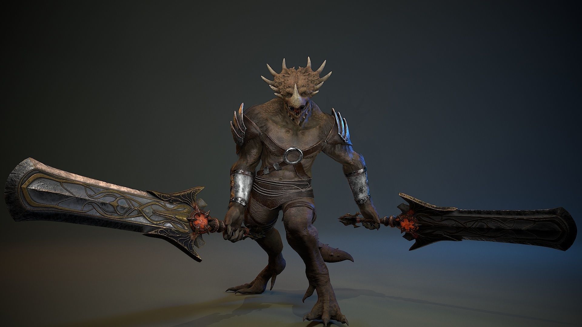 Dinosaur Knight Low-poly 3D model_13