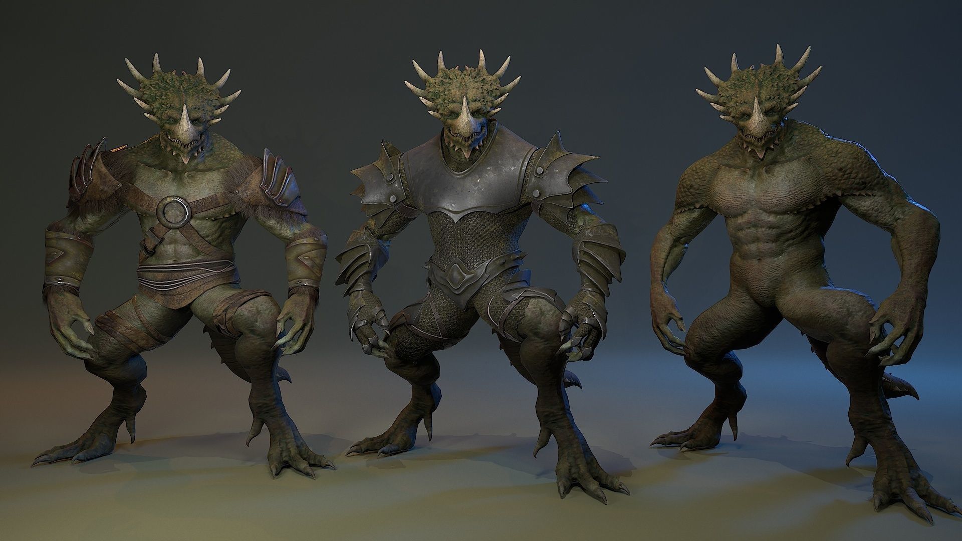 Dinosaur Knight Low-poly 3D model_20