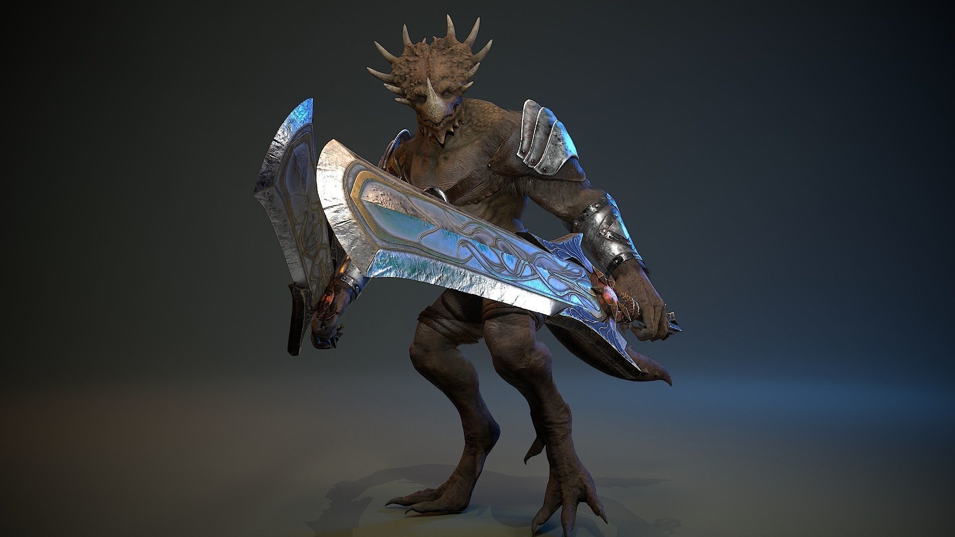 Dinosaur Knight Low-poly 3D model_15