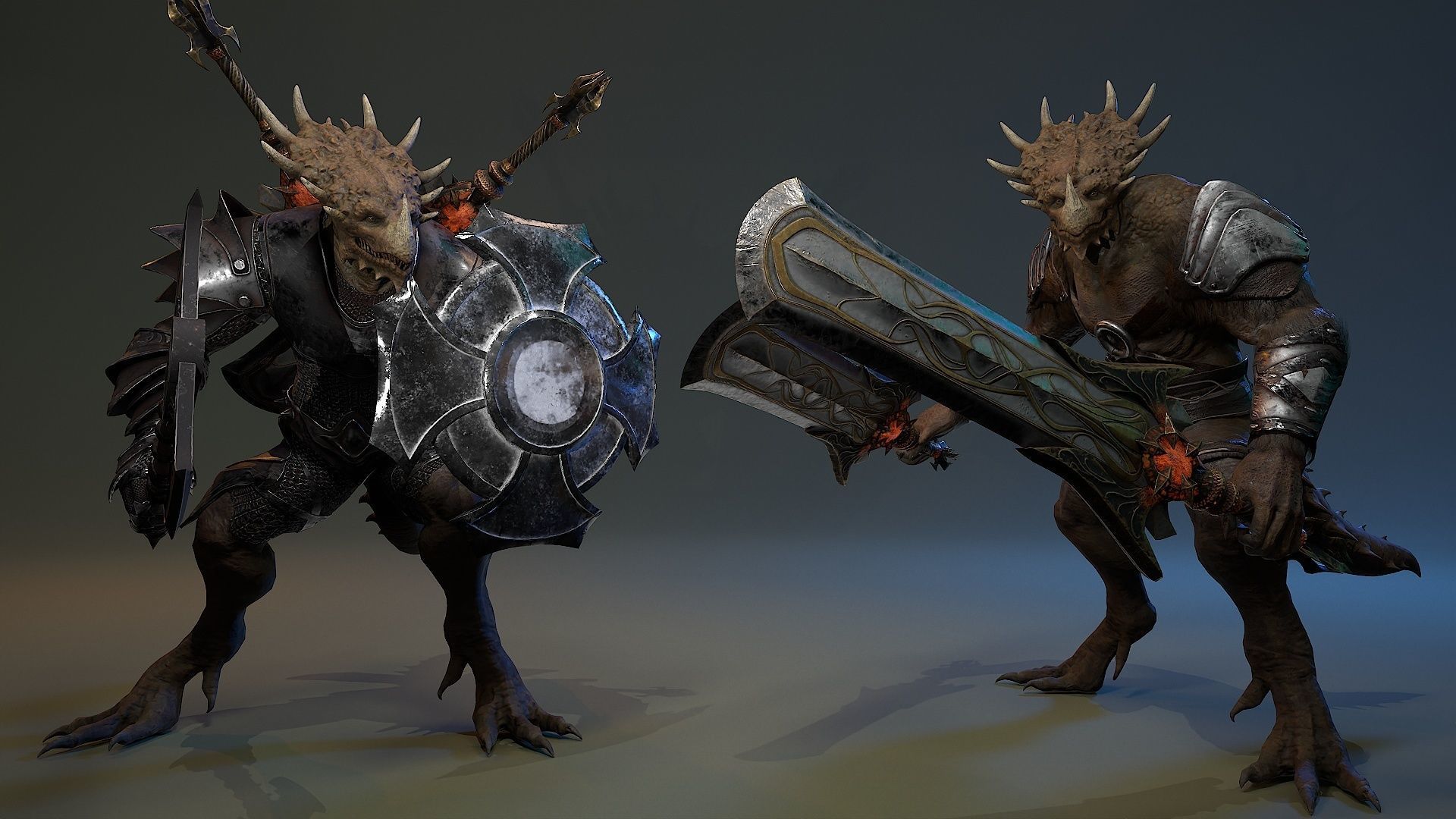 Dinosaur Knight Low-poly 3D model_2