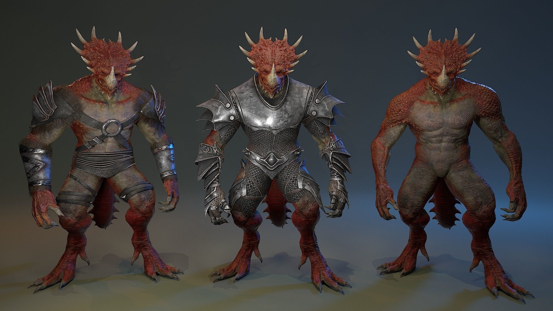 Dinosaur Knight Low-poly 3D model_19