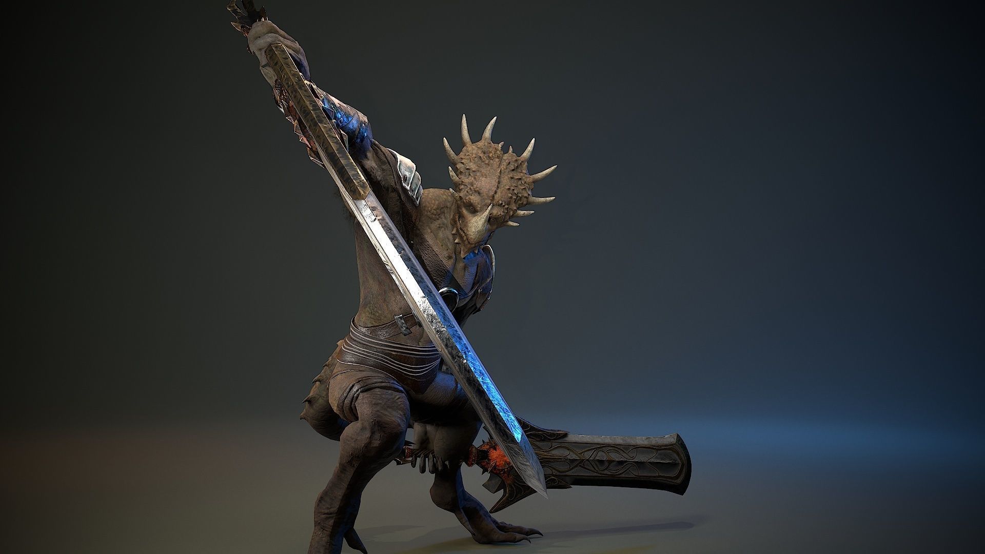 Dinosaur Knight Low-poly 3D model_12