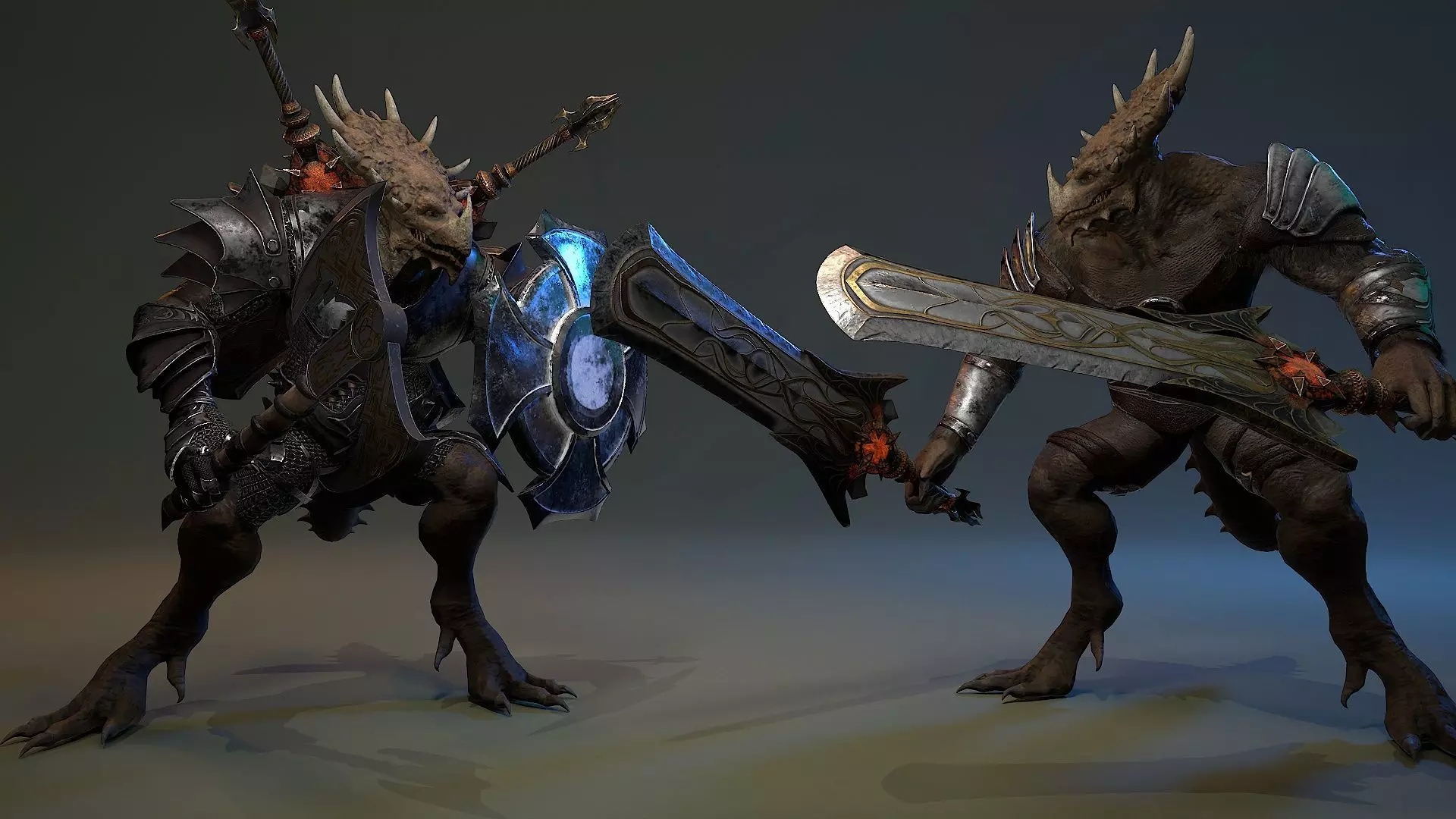 Dinosaur Knight Low-poly 3D model_0