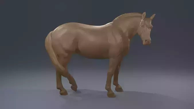 Realistic Horse Quarterhorse mix for diorama modelhorse highpoly 3D print model