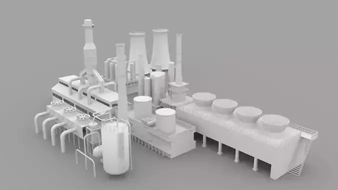 Low-Poly Industrial Plant