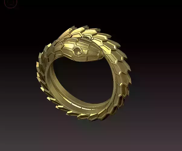 Serpenty snake ring - flexed and riged versions 3D print model