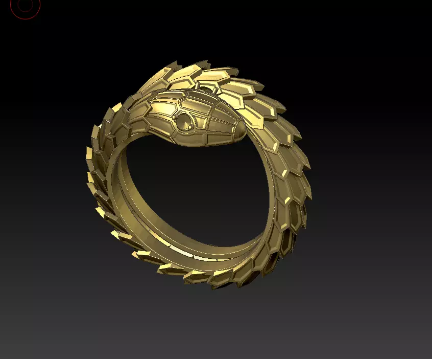 Serpenty snake ring - flexed and riged versions 3D print model 3D print model_0