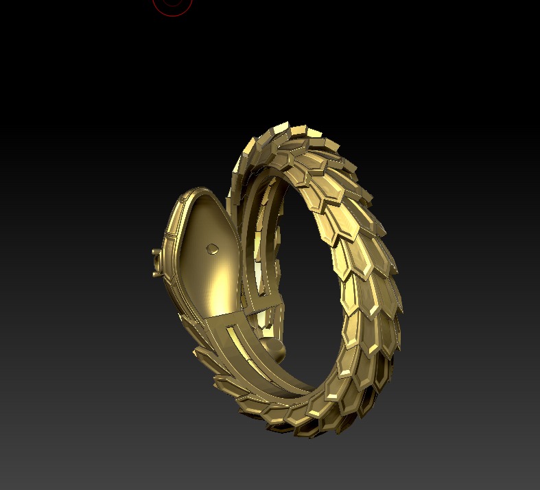 Serpenty snake ring - flexed and riged versions 3D print model 3D print model_6