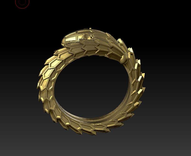 Serpenty snake ring - flexed and riged versions 3D print model 3D print model_5