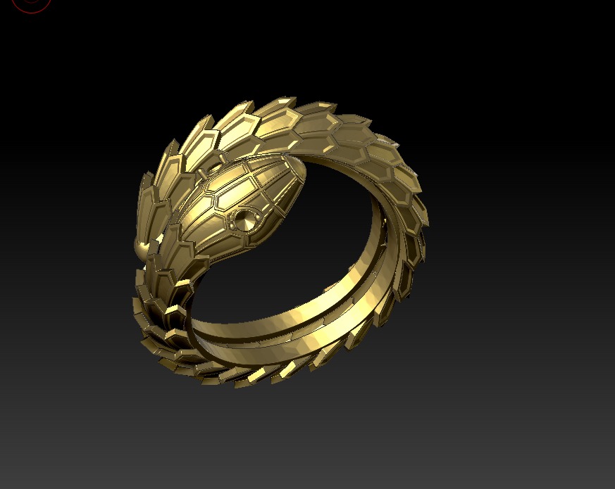 Serpenty snake ring - flexed and riged versions 3D print model 3D print model_3