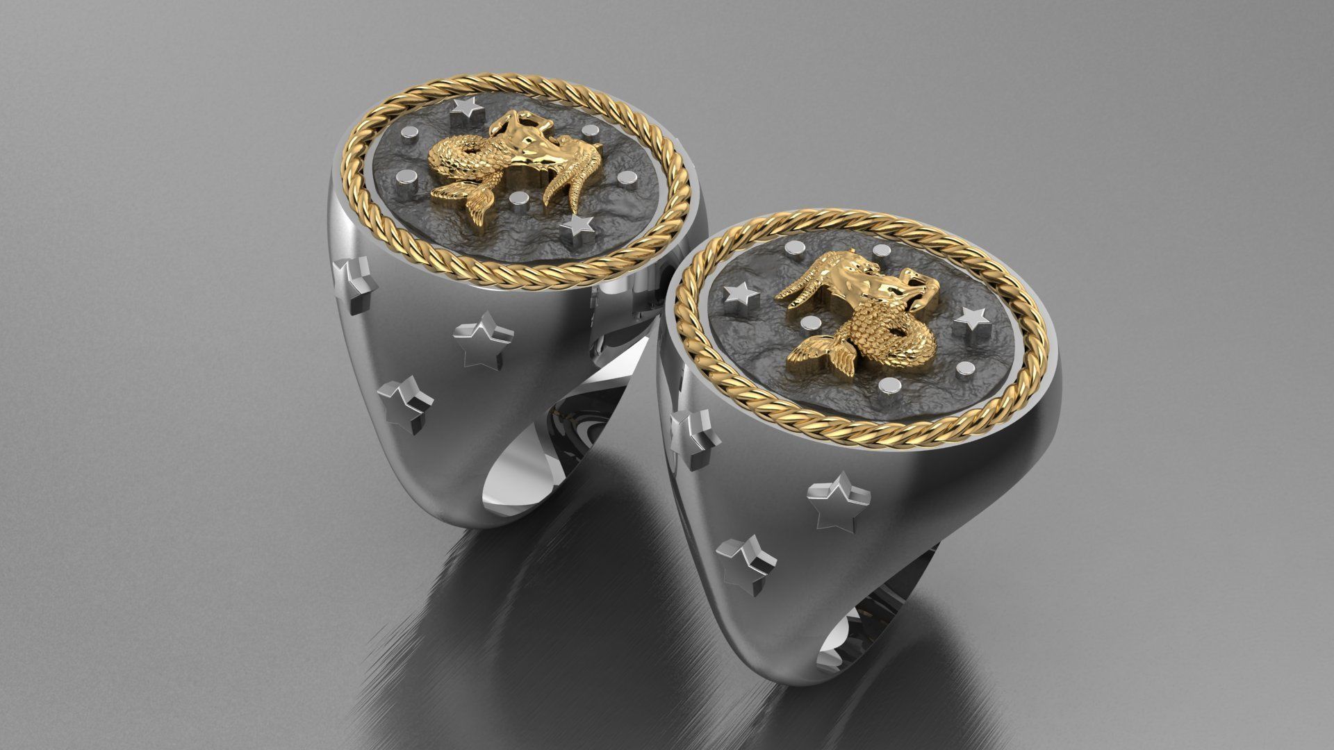 Zodiac Ring Capricorn 3D print model_5