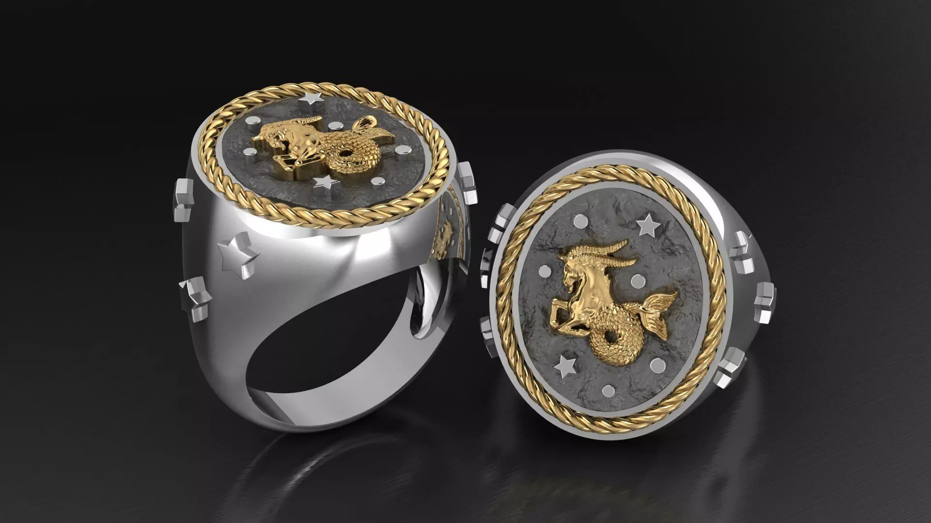 Zodiac Ring Capricorn 3D print model_0