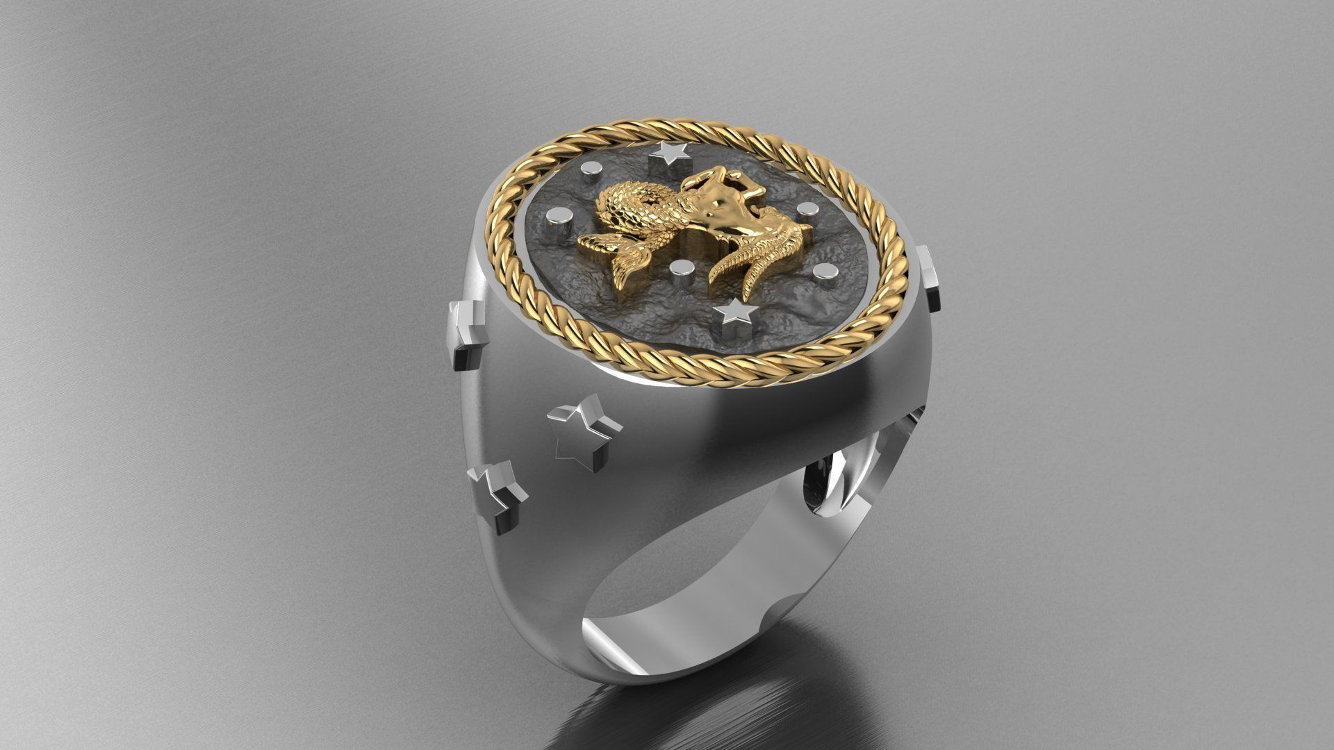 Zodiac Ring Capricorn 3D print model_4