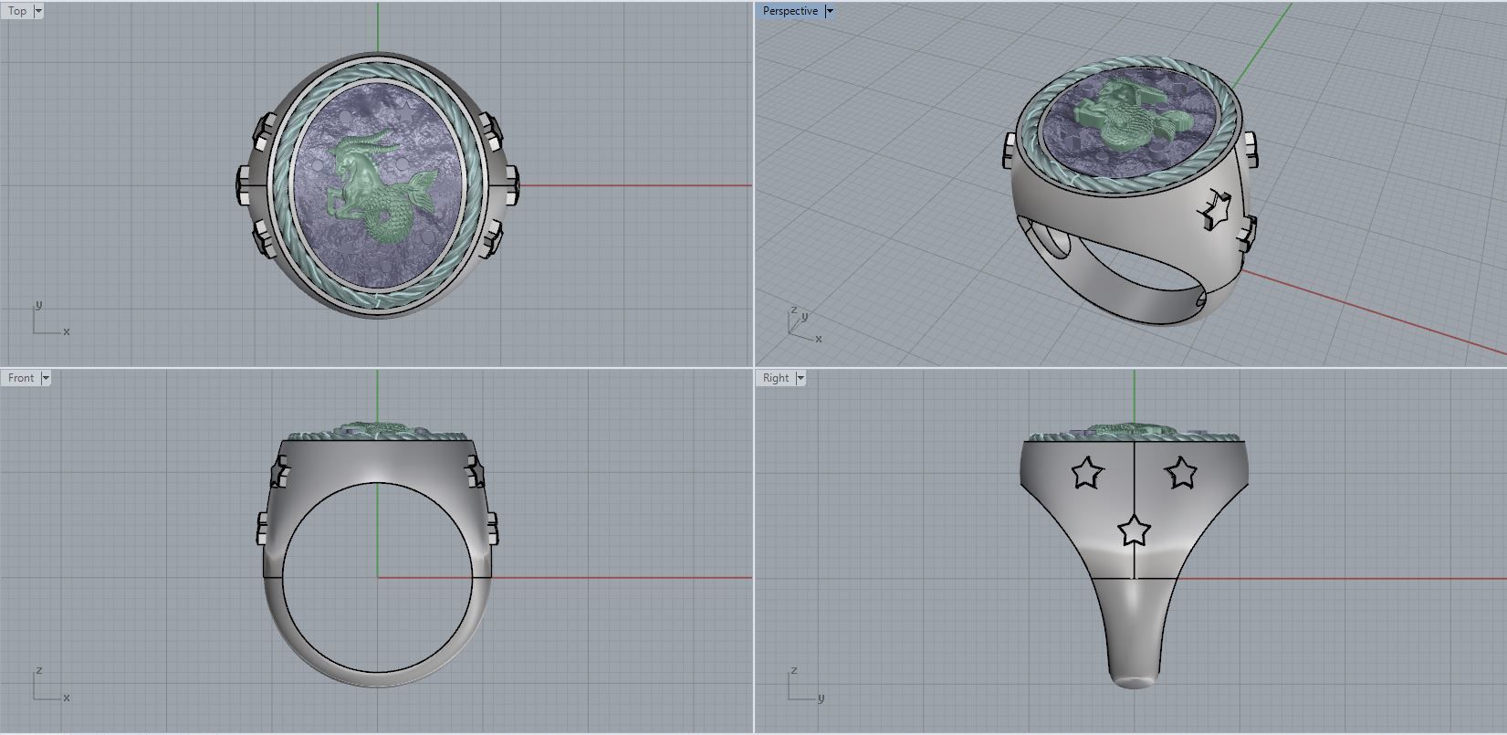 Zodiac Ring Capricorn 3D print model_6