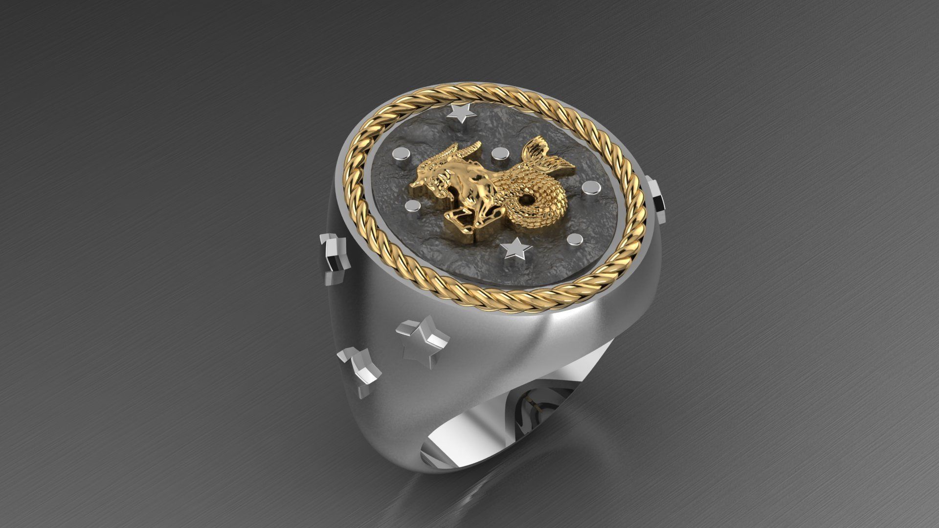 Zodiac Ring Capricorn 3D print model_2