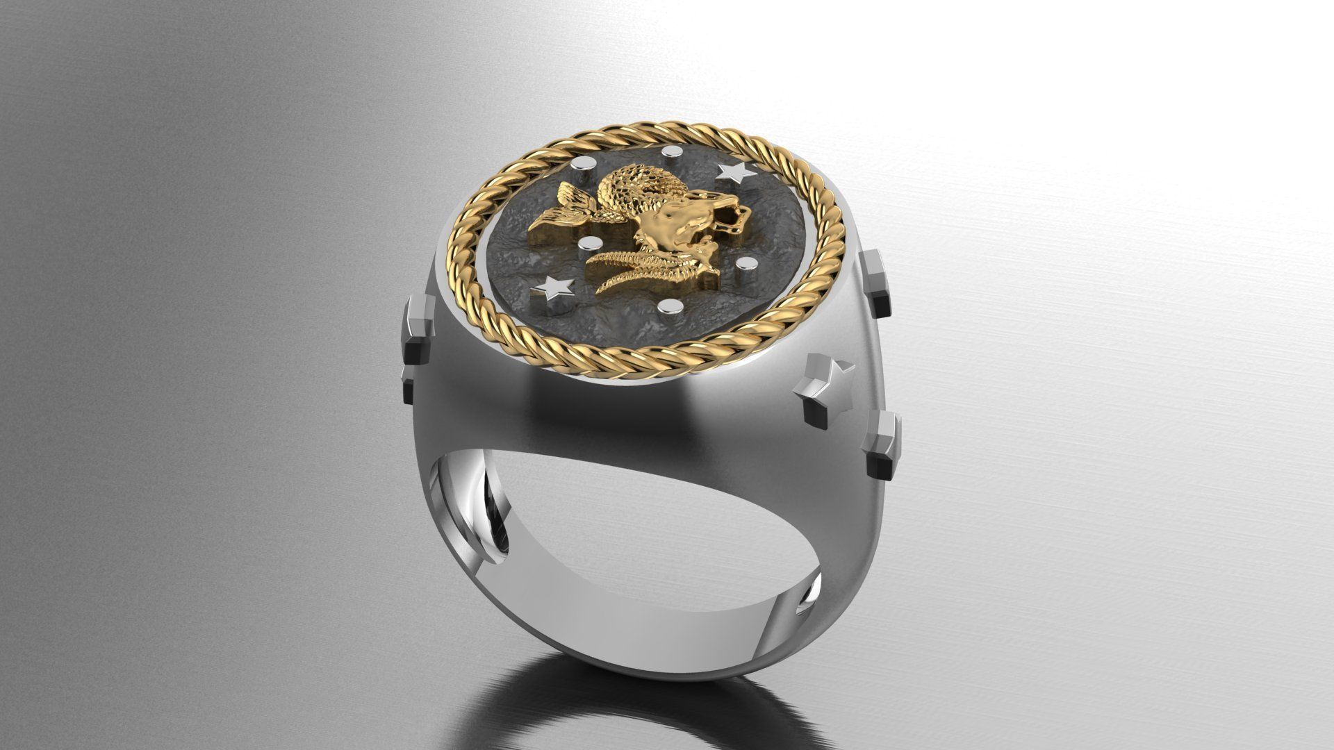 Zodiac Ring Capricorn 3D print model_3