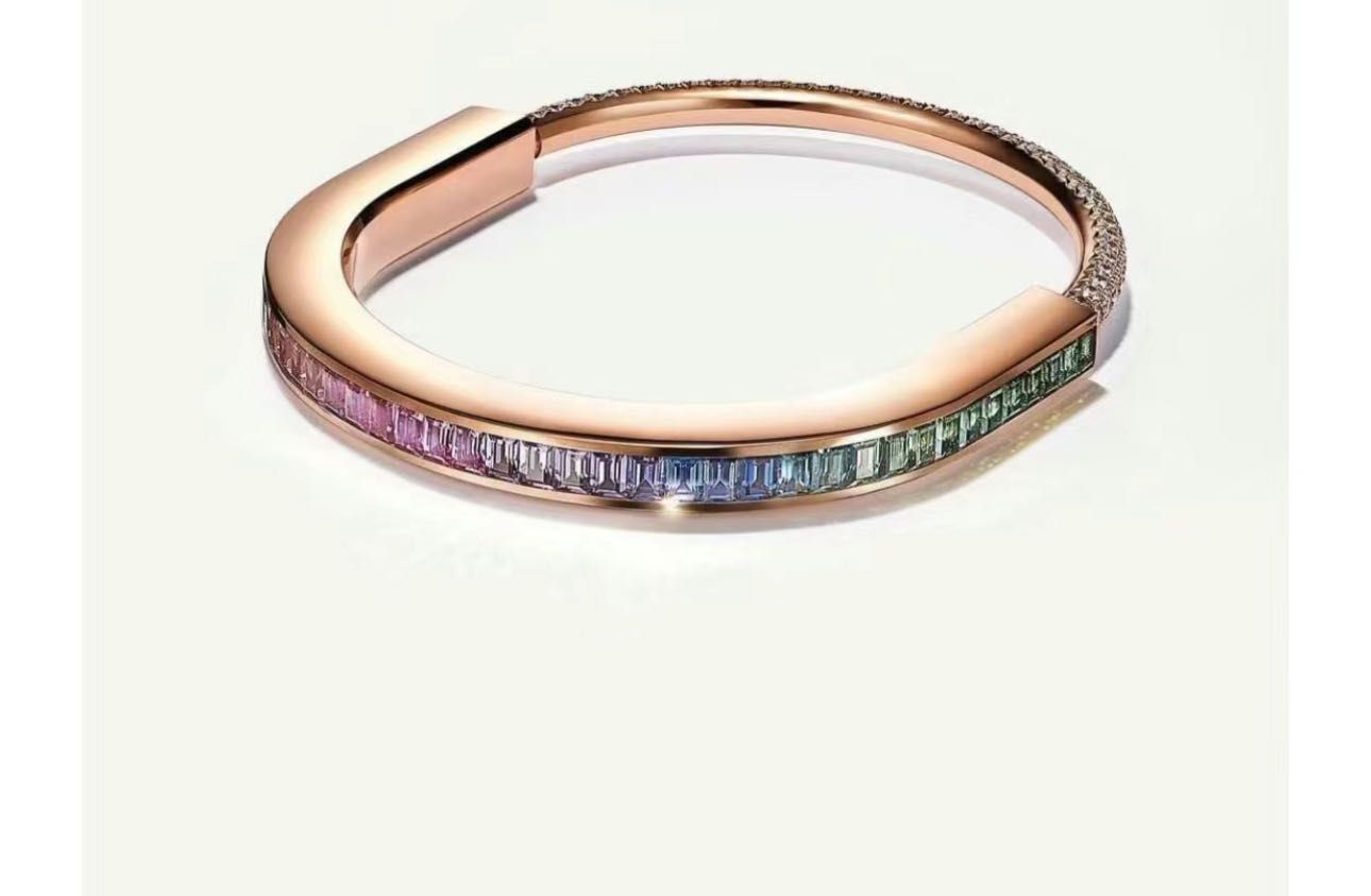 Tiffany Full stone lock bracelet 3dm file and stl file 3D print model_2