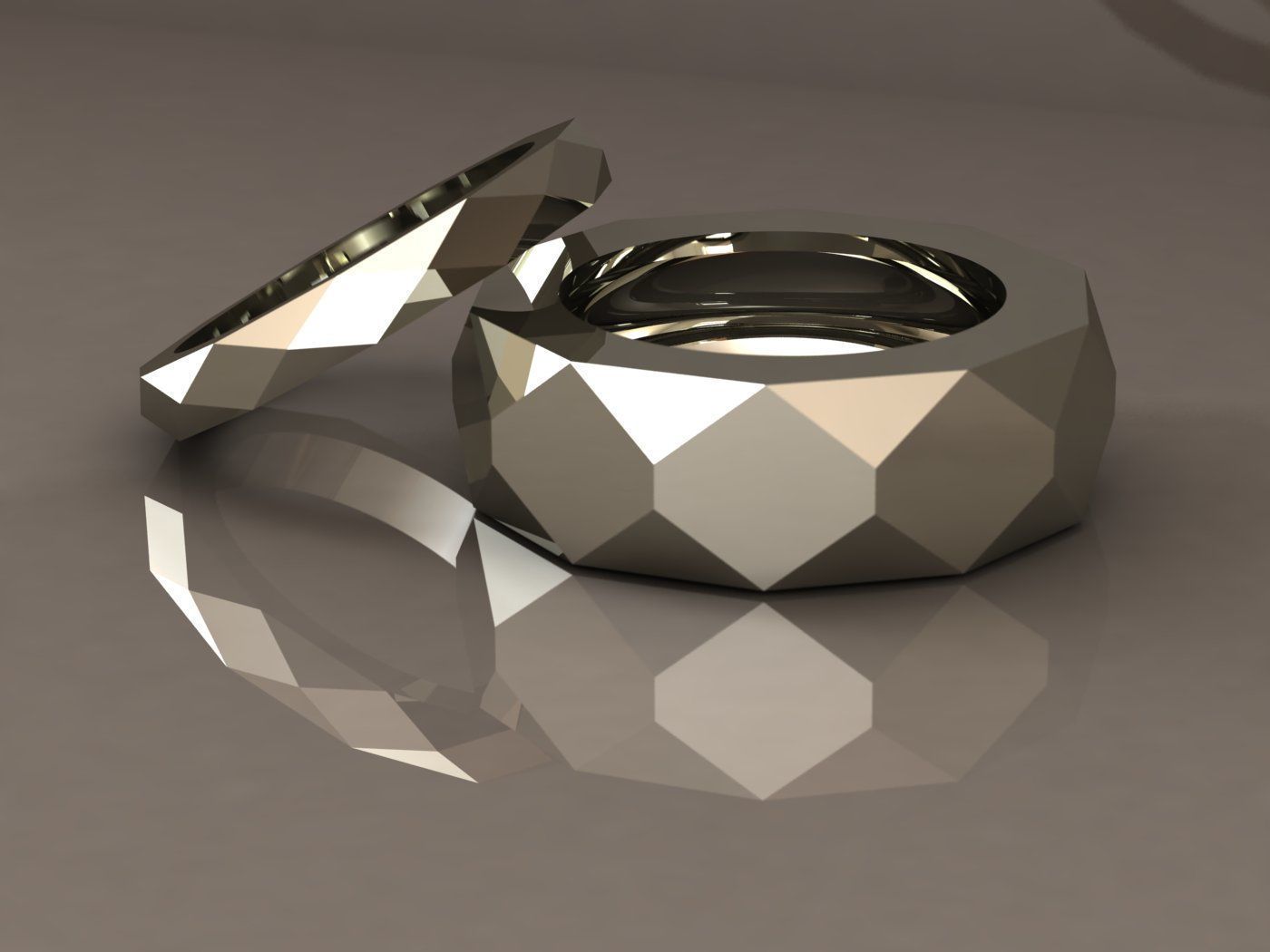 facet ring 3D print model_1