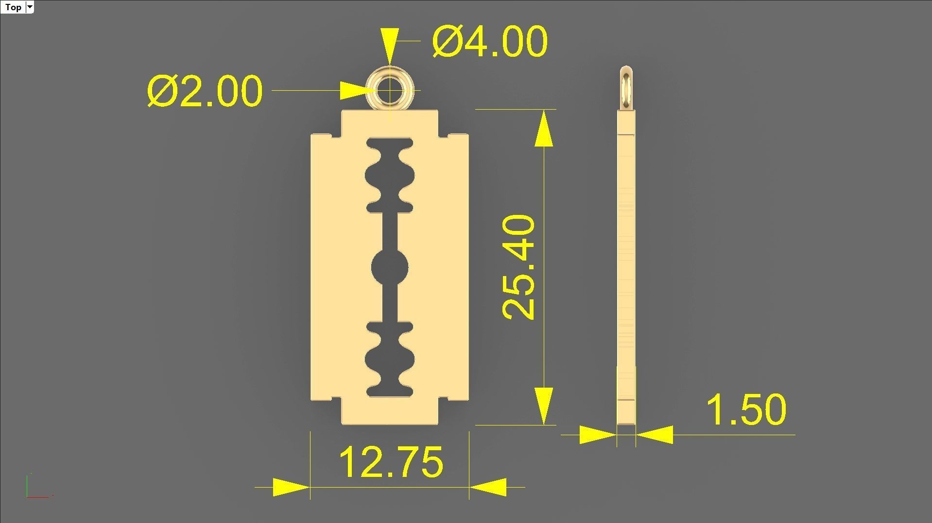 Blade Pendant  Free 3D print model_1