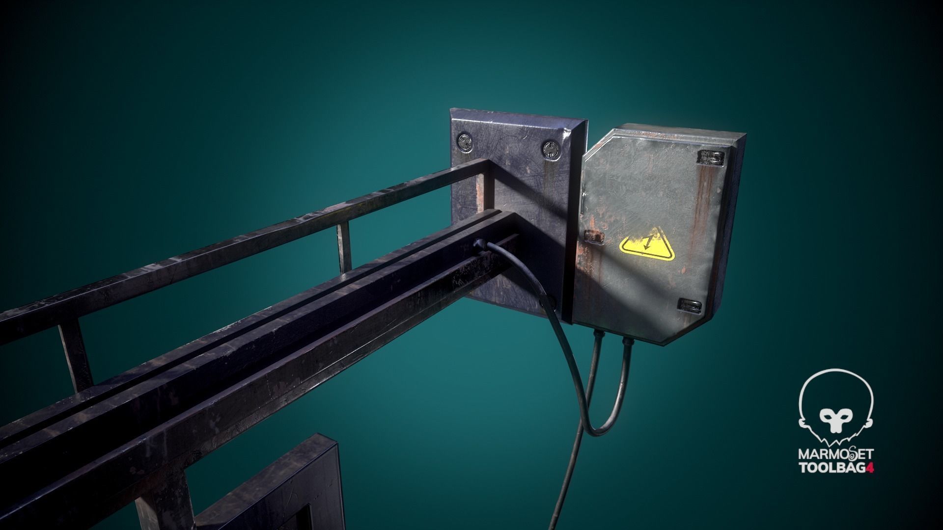 Animated Ice Cream Holographic Neon signs Cyberpunk FOr games Low-poly 3D model_4