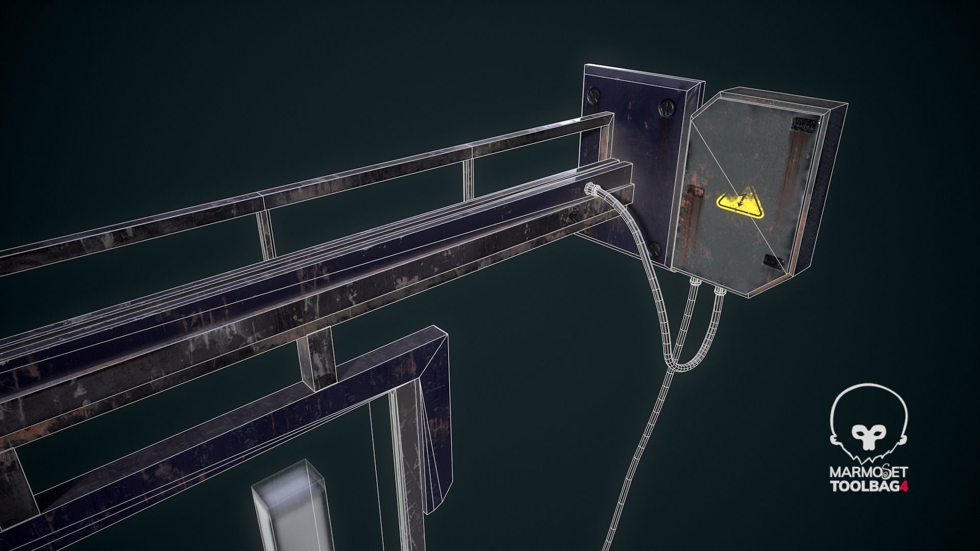 Animated Ice Cream Holographic Neon signs Cyberpunk FOr games Low-poly 3D model_9