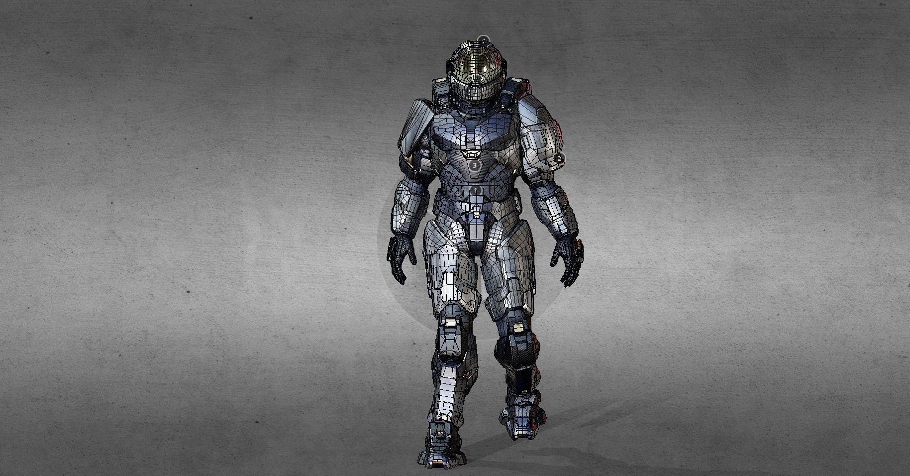 Armored Character game ready Low-poly 3D model_1