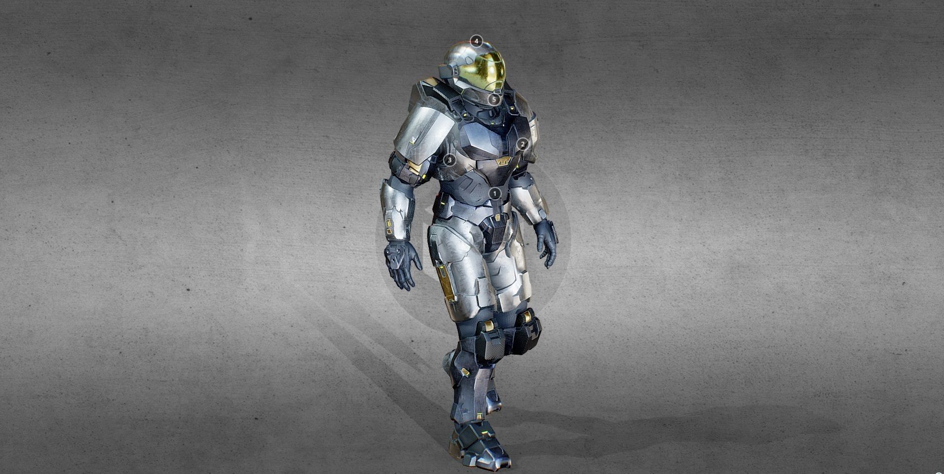 Armored Character game ready Low-poly 3D model_2