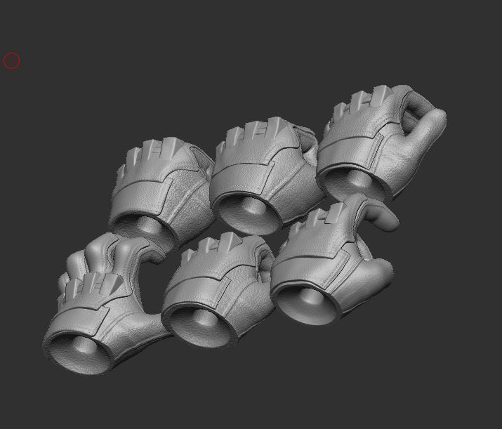 Gloved Hands Ver 2 Set of 6 - Hands for Action Figures 3D print model_2