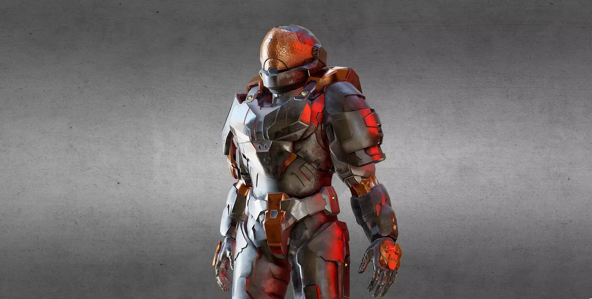 Armored Character game ready Low-poly 3D model_0