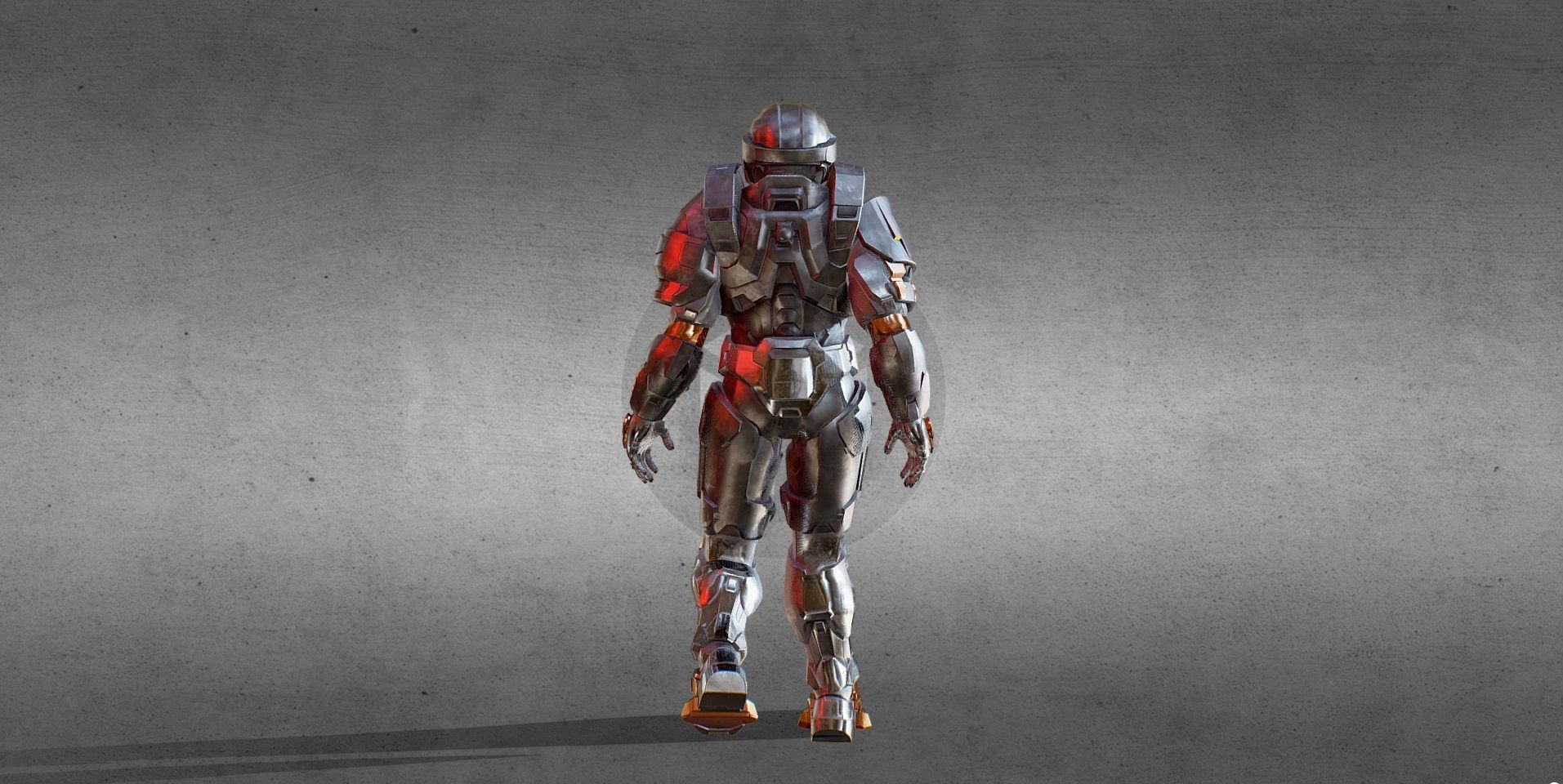 Armored Character game ready Low-poly 3D model_4