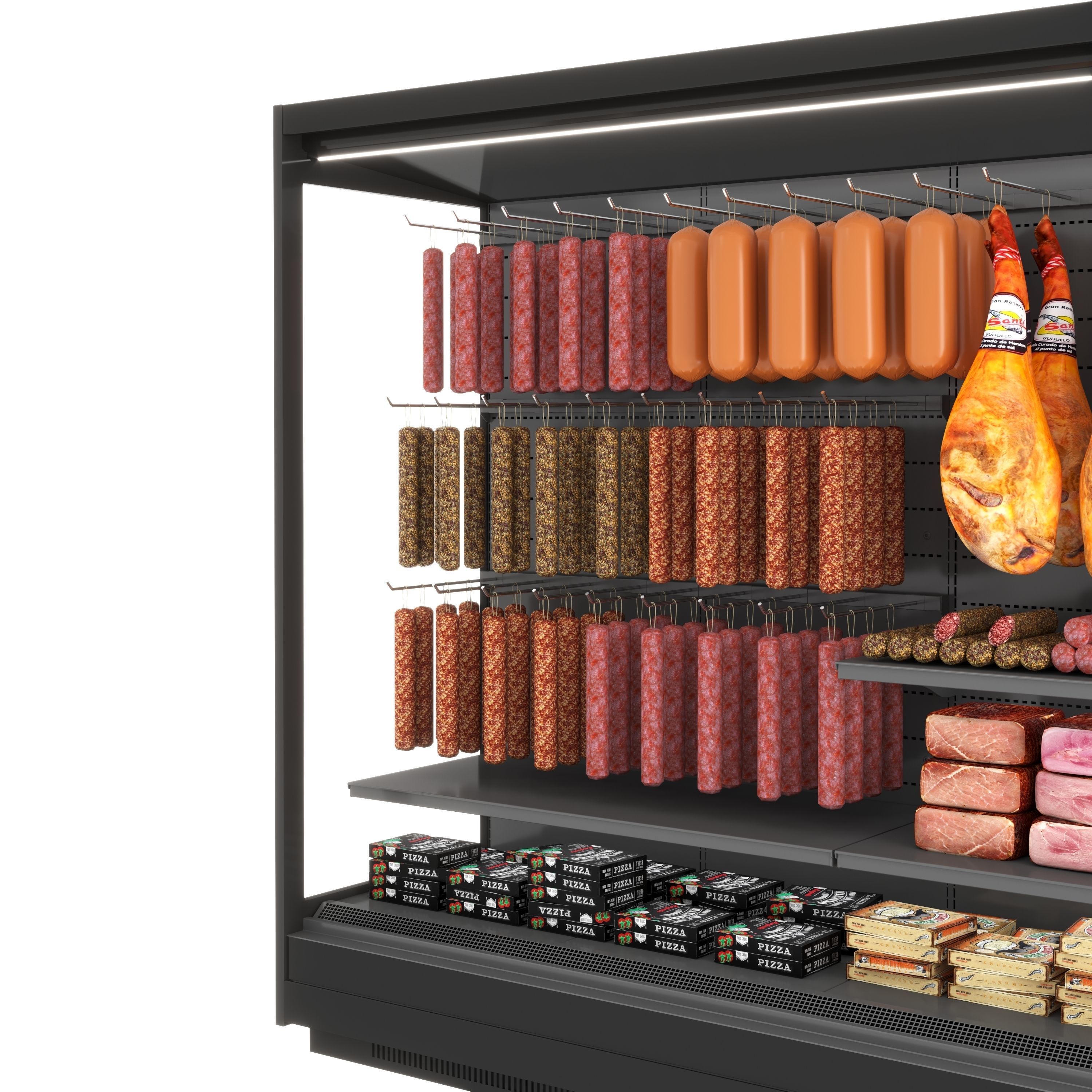 Refrigerated showcase Berlino meat 3D model_2